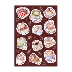 A6 Sticker Sheets: Coffee Time A6 Sticker Sheet