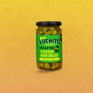 Gran Luchito Mexican Food: Gran Luchito Roasted Serrano Peppers - Mexican Heat 215g (Best Before 30/12/22)