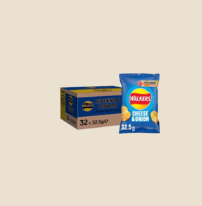 Walkers Glorious Cheese & Onion 32.5g x 32 Box
