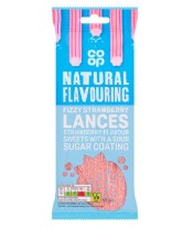 Vegan Confectionery: Co-op Fizzy Strawberry Lances 65g
