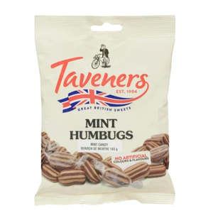 Sweets: Taveners Mint Humbugs 165g