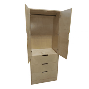 Products: UBS Freestanding tall birch veneer plywood wardrobe with drawers 800mm - Ultimate Building Supplies