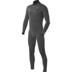 Mens Steamers: VISSLA Mens 7 Seas 4/3 Chest Zip Full Suit - Charcoal