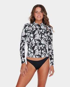 Womens Rash Wetsuit Tops: Billabong Womens PEEKY 1MM JACKET - Black Sands