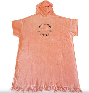 Towels Ponchos: Sticky Johnson Womens Peach-palm Wave Hooded Towel