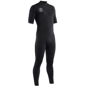 Mens Springsuit: Vissla Mens 7 Seas 2/2 S/S Steamer - Black/Silver