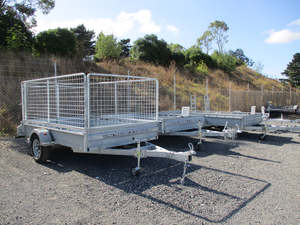 10x5 Single Axle Heavy Duty Galvanized Box Trailer with Cage