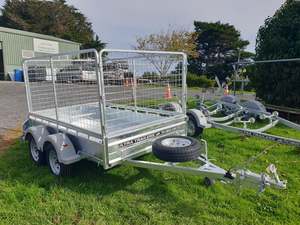 10x5 Tandem Axle Heavy Duty Galvanized Box Trailer with Cage
