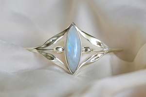 Botanical: Rhea Tulip Cuff - Rainbow Moonstone