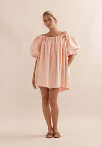 Caitlin Crisp: Caitlin Crisp Brooklyn Mini Dress Coral Stripe