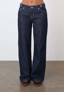 Peachy Den Goldie Wide Leg Jean Indigo Rinse