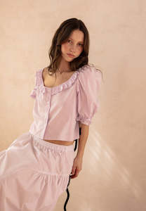 Sister Studios: Sister Studios Rosie Blouse Lilac Stripe