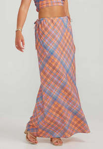 Charlie Holiday: Charlie Holiday Bethany Maxi Skirt Peachy Check