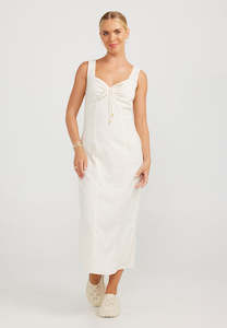 Charlie Holiday: Charlie Holiday Adrianna Midi Dress Ecru