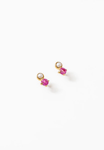 Wolf Circus: Wolf Circus Paige Earrings Gold Pink