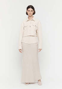 Friend of Audrey Cotton Linen Denim Jacket Natural