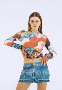 Lottie Hall: Lottie Hall Red Crush Top Butterfly Wave Red