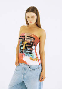 Lottie Hall: Lottie Hall Lucky Tube Top Butterfly Wave Red