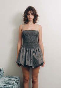 Apres Studio: Après Studio Metallic Black Bubble Ballerina Mini Dress
