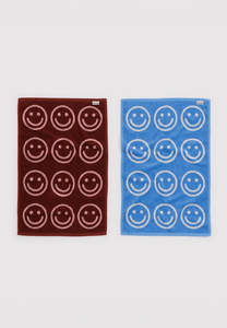 Baggu July 26 Ad: Baggu Hand Towel Set of 2 Sky Blue and Blush Happy