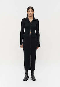 Friend of Audrey Ada Double End Zip Knit Black