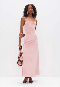 Ownley  Dearne Velvet Dress Ballet Pink