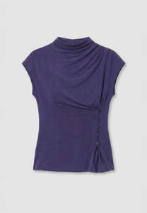 Peachy Den July Ad: Peachy Den Kylie Button Top Aubergine