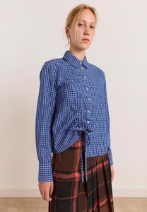 Damson Madder: Damson Madder Talia Ruched Shirt Blue Check