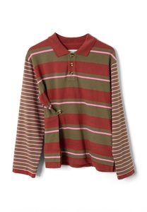 Damson Madder: Damson Madder Noah Cinch Rugby Jersey Olive/Pink Stripe