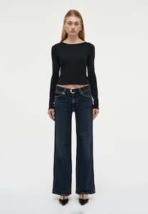 Full Priced Neuw: Neuw Fine Rib Long Sleeve Tee Black