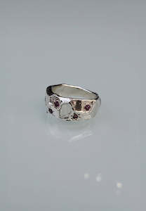 Mothmade Jewels Purple Garnet Boulder Band