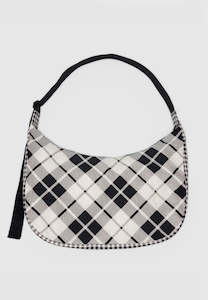 Baggu Large Nylon Crescent Bag Mixed Plaid