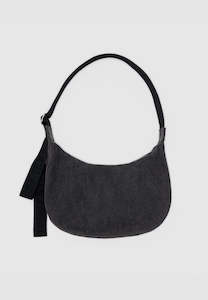 Baggu: Baggu Medium Denim Crescent Bag Washed Black Denim