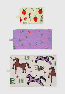 Baggu Flat Pouch Set Painted Prairie