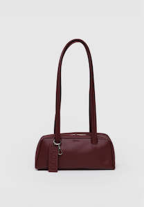 Baggu Small Recycled Leather Bowler Bag Mahogany
