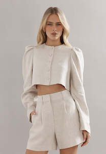 Caitlin Crisp Abroad Short Natural Linen