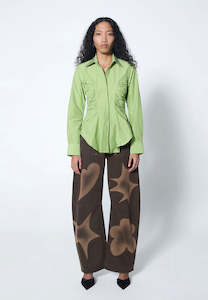 Arthur Apparel: Arthur Stencil Barrel Jean Mud Stencil