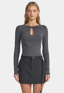 Ownley: Ownley Isobel Jersey Top Charcoal