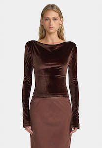Ownley Jamie Velvet Top Mocha