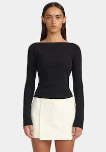 Ownley Jane Jersey Top Black