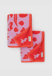 Towels: Baggu Hand Towel Set of 2 Sea Shells