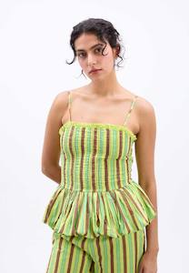 Sale Tops: Damson Madder Bethan Bubble Cami Tropical Business Stripe