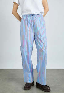 Damson Madder Harrison Pant With Ties Bold Blue Stripe