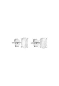 Porter Jewellery: Porter Jewellery Oval Studs Silver/Clear