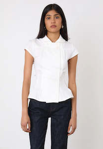 Peachy Den Missy Blouse Porcelain