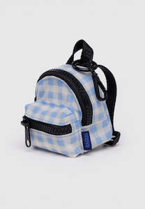 Baggu Backpack Charm Light Blue Gingham