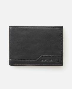 RIPCURL PU LEATHER WALLET - RIDGE PU ALL DAY / BLACK - GREY