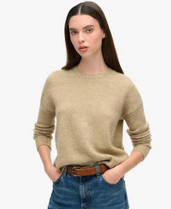 Superdry Product: SUPERDRY KNIT - ESSENTIAL CREW NECK JUMPER / FUDGE BROWN