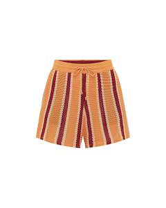 Womens Menu Bar: INC SHORTS - THE CROCHET SHORT / RODEO STRIPE (RDS)