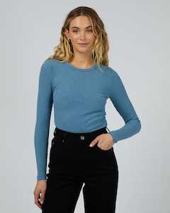 SILENT THEORY - RIB L/S TEE / BLUE